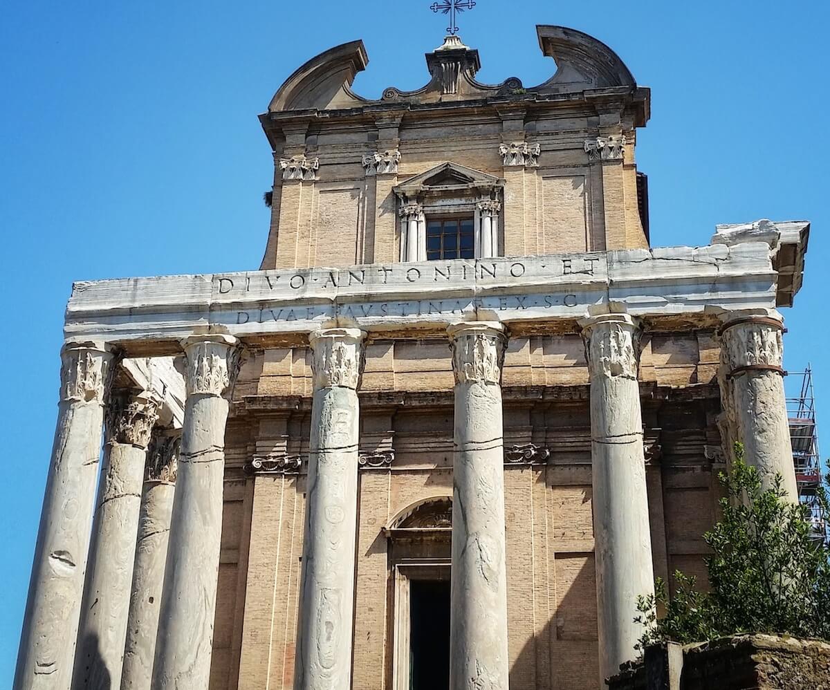 The temple of Antoninus and Faustina in the Roman Forum