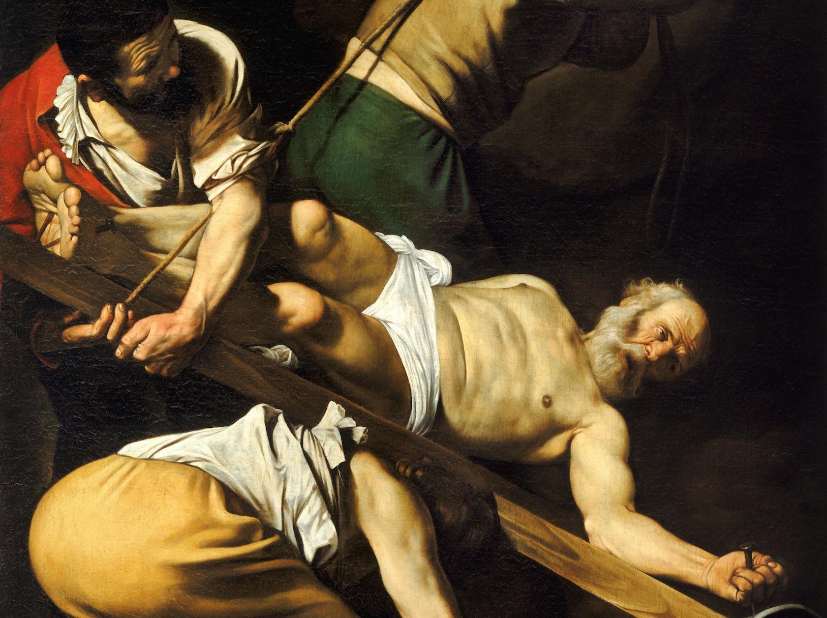 Caravaggio, The Crucifixion of St. Peter, Cerasi Chapel, Santa Maria del Popolo