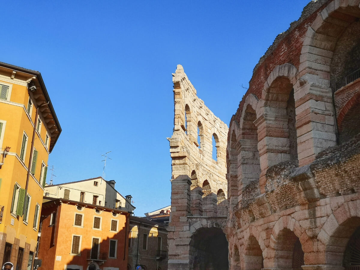 Piazza Bra In Verona Viewed From Ancient Roman Amphitheater