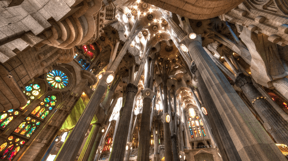 Jesus On The Cross - Sagrada Familia Church - Barcelona Spiral