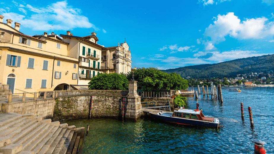 tourist centre on lake maggiore