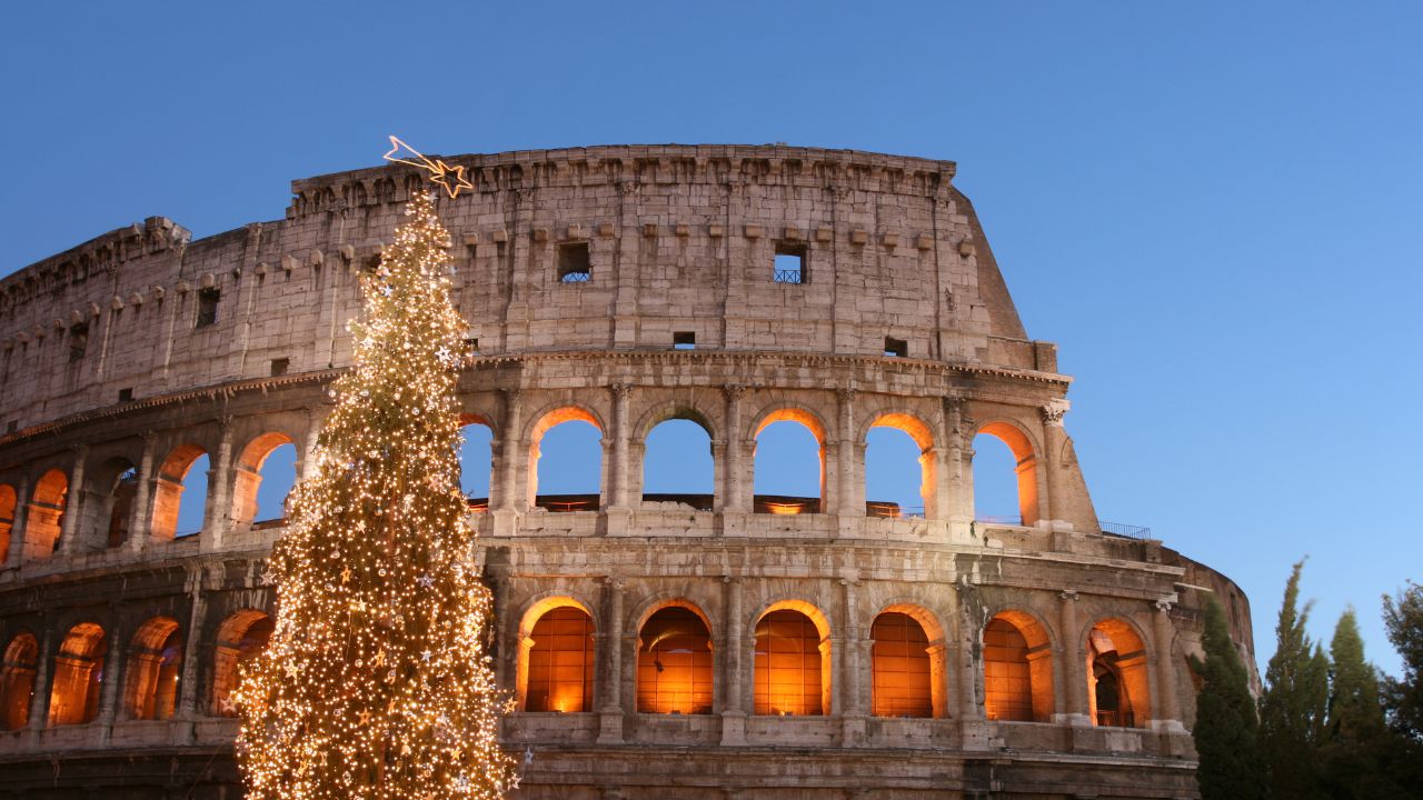 Christmas tree in Rome at the Colosseum