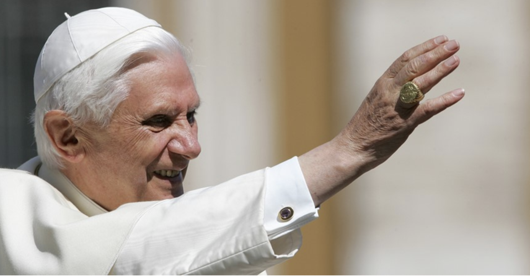 Pope Benedict XVI seen wearing his Fishermans Ring