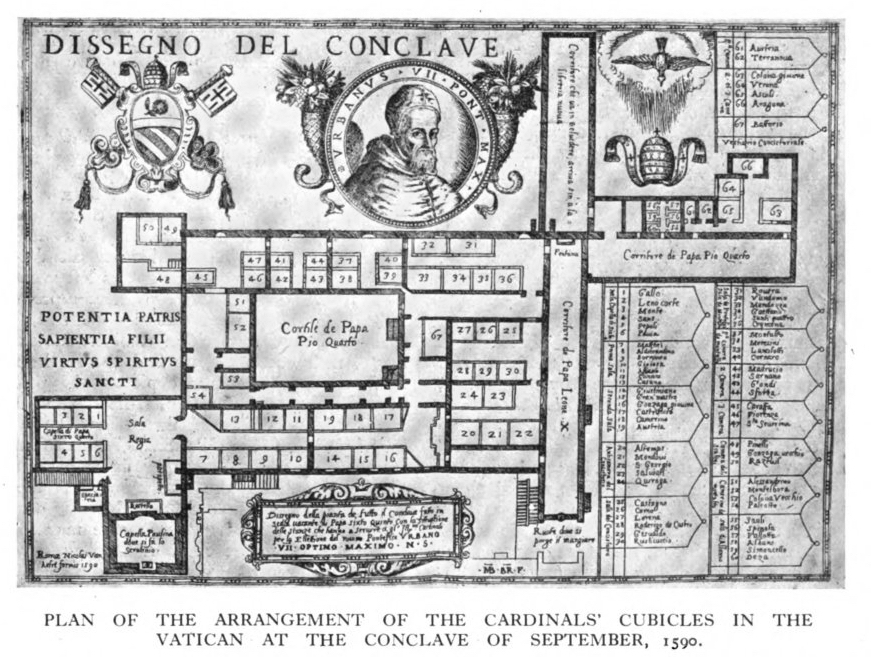 Sleeping plan for the Conclave of 1590